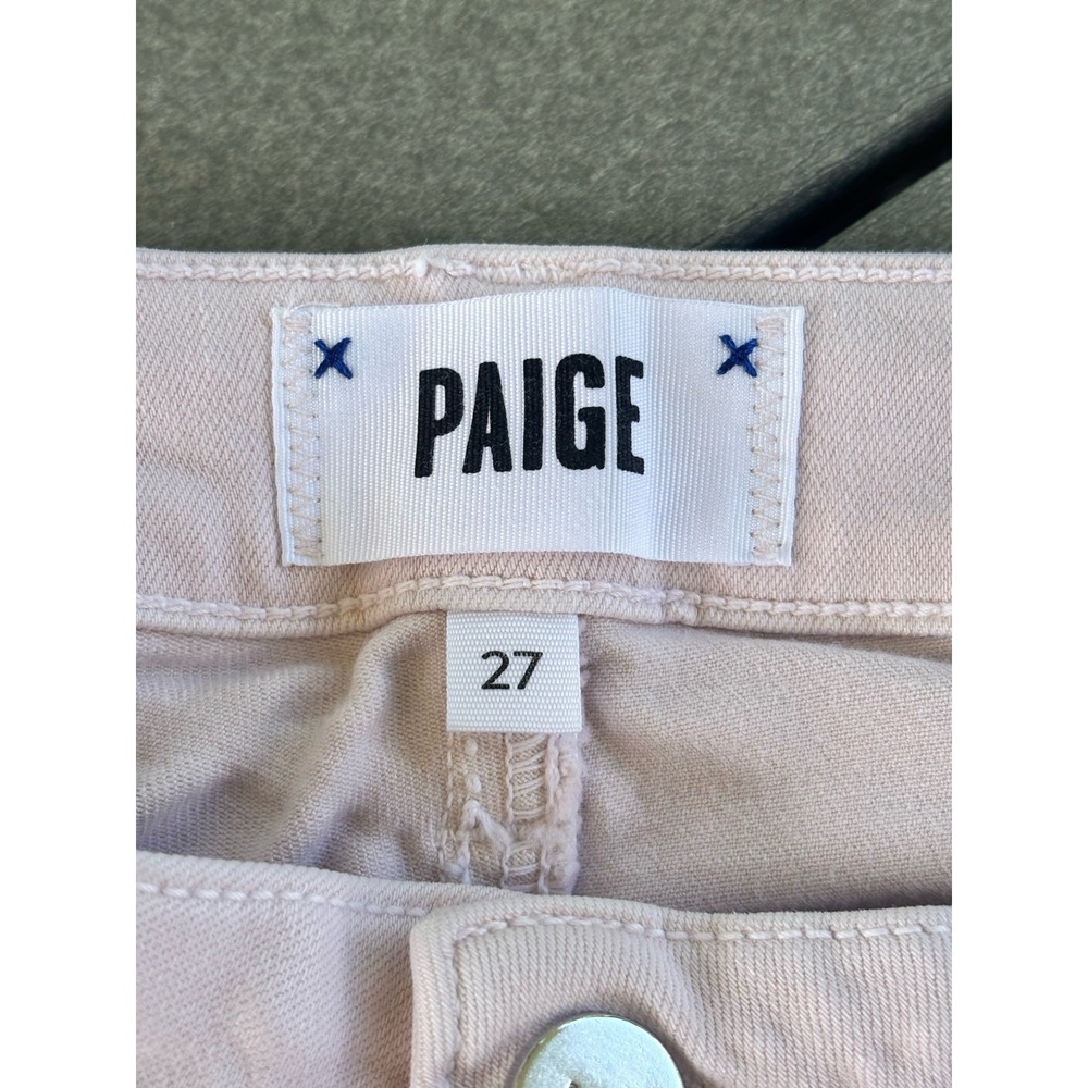 PAIGE Verdugo Ankle Jeans Pale Pink Size 27 Womens Frayed Hem - Picture 3 of 9
